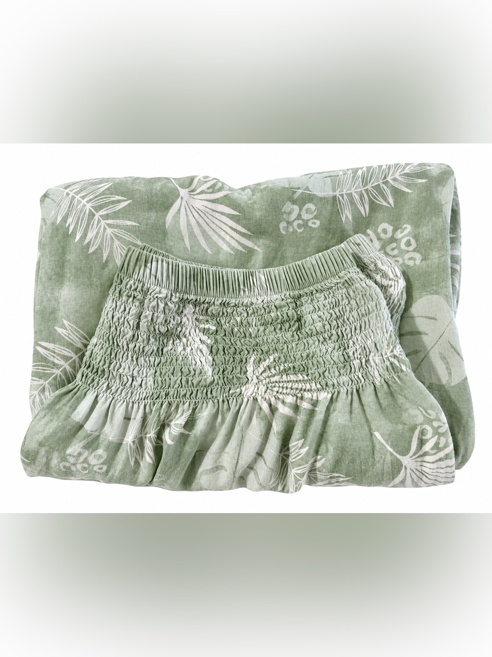 Women's Sage Tropical Print Elastic-Waist Harem Joggers - Picture 4 of 4